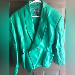 Green leather jacket